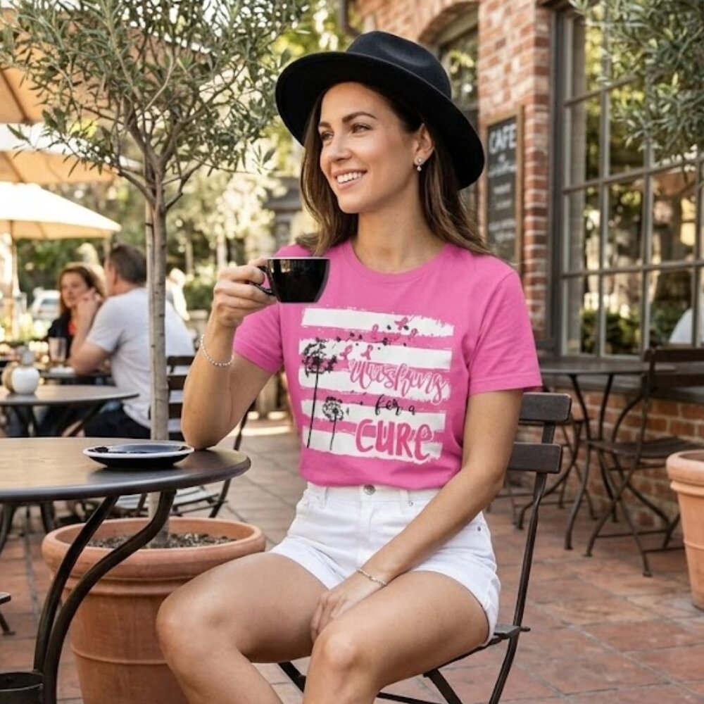Breast Cancer Awareness Tshirt Gildan Soft-Style Azalea TShirt. - Picture 1 of 7